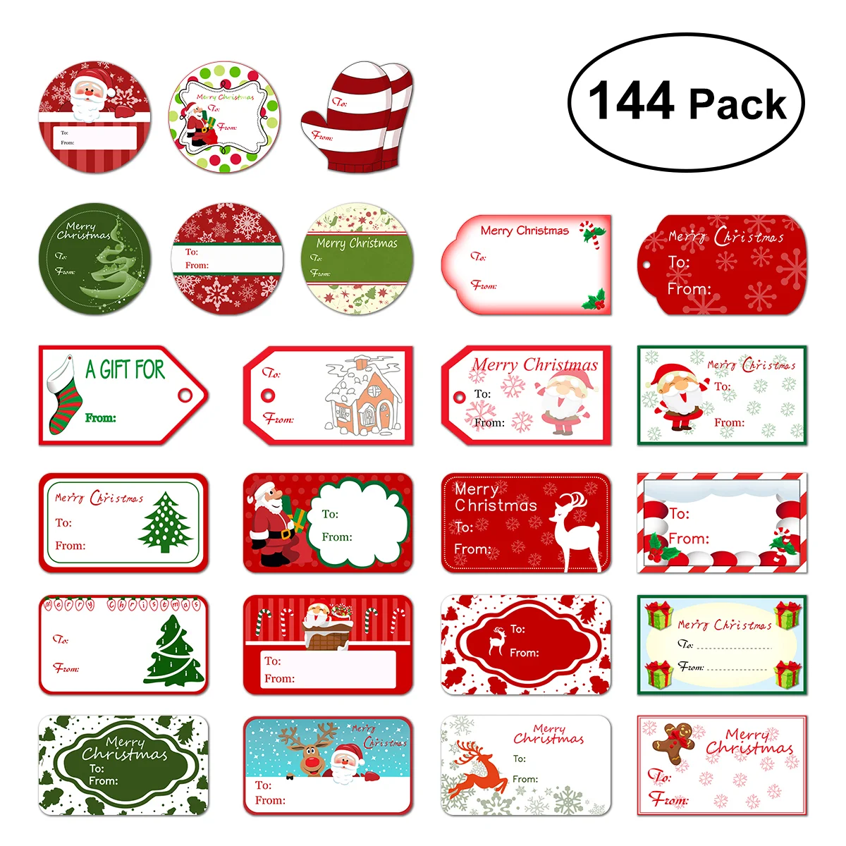 Christmas Adhesive Gift Stickers Festival Wedding Birthday Holiday Decorative Presents Labels Decals, 144
Christmas Adhesive Gift Stickers Festival Wedding Birthday Holiday Decorative Presents Labels Decals, 144