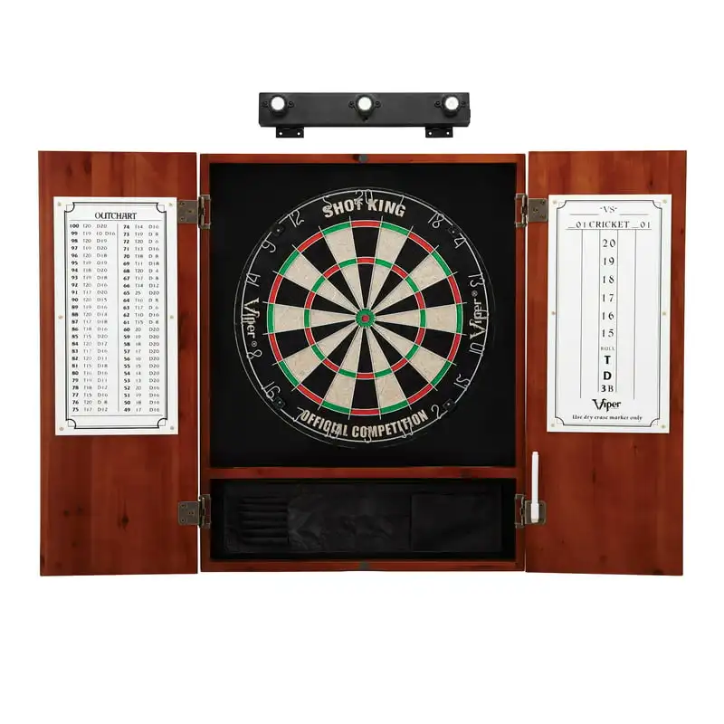 Sisal Dartboard, Metropolitan Cinnamon Cabinet & Shadow Buster Dartboard Lights
Sisal Dartboard, Metropolitan Cinnamon Cabinet & Shadow Buster Dartboard Lights