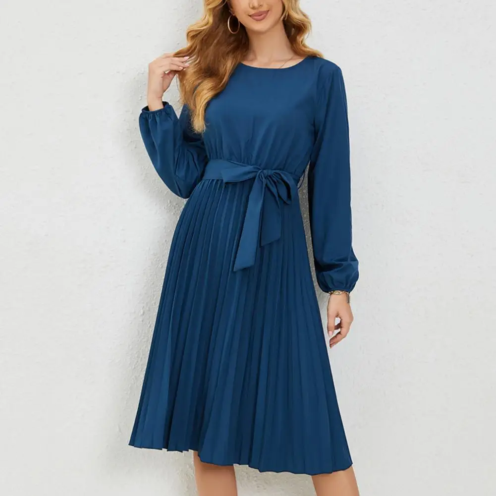 Comfortable Women Dress Elegant Women's A-line Midi Dress Pleated Hem Long Sleeves Slim Waist for Spring Autumn Fashion Women
Comfortable Women Dress Elegant Women's A-line Midi Dress Pleated Hem Long Sleeves Slim Waist for Spring Autumn Fashion Women