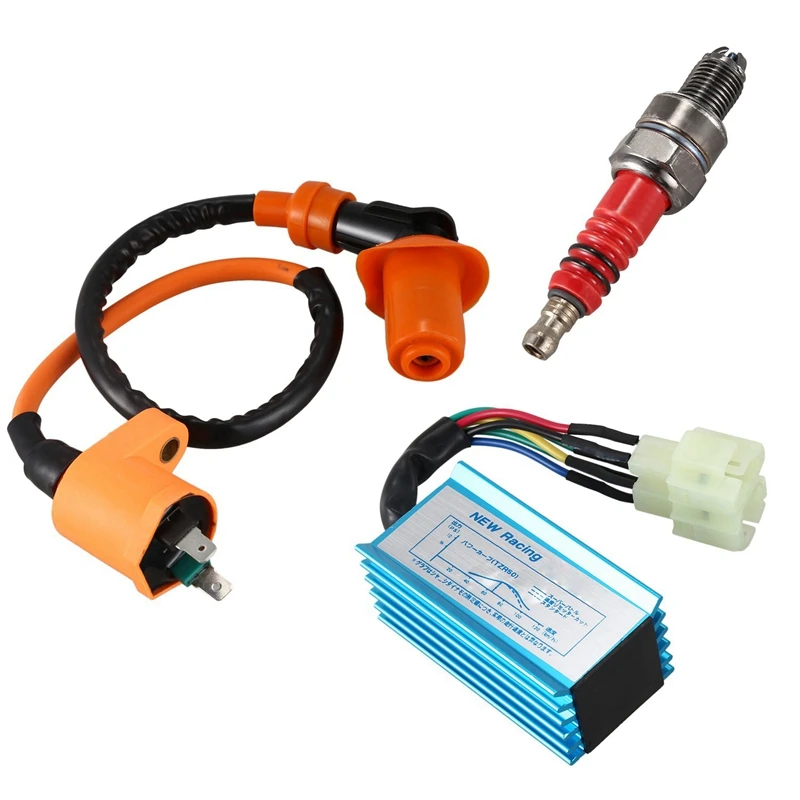Racing Ignition Coil+Spark Plug+CDI Box For GY6 50cc-150cc 4-Stroke Engines ATV
Racing Ignition Coil+Spark Plug+CDI Box For GY6 50cc-150cc 4-Stroke Engines ATV
