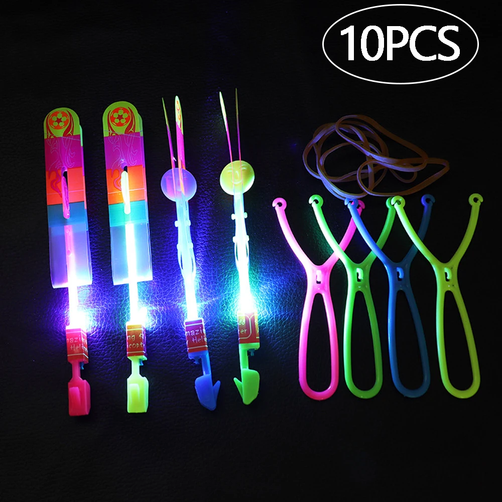 1-10Pcs LED Light Shooting Catapult Flying Toys Luminous Rocket Helicopter Rubber Band Catapult Flying Toy for Kids Boys Gifts
1-10Pcs LED Light Shooting Catapult Flying Toys Luminous Rocket Helicopter Rubber Band Catapult Flying Toy for Kids Boys Gifts