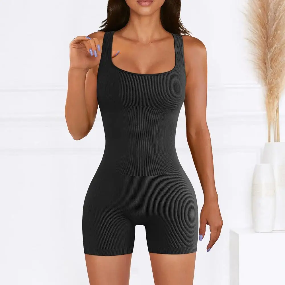 Square Collar Sleeveless Women Romper Ribbed Shorts Hip Wrap Solid Color High Elastic Backless Yoga Jumpsuit Female Clothing
Square Collar Sleeveless Women Romper Ribbed Shorts Hip Wrap Solid Color High Elastic Backless Yoga Jumpsuit Female Clothing