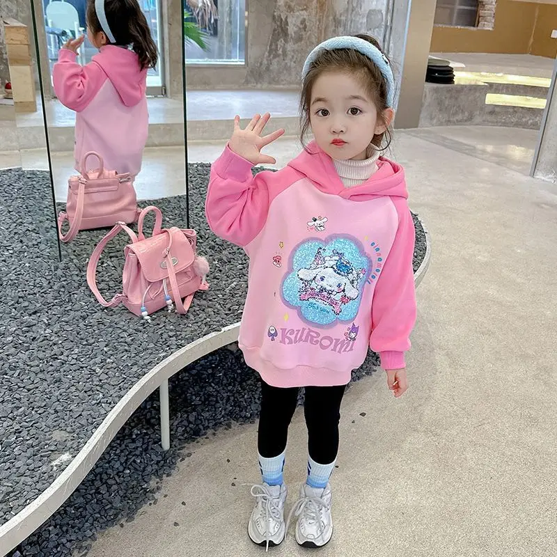 Sanrios Children Kuromi Plus Velvet Hoodie Hooded Anime Figure Winter Sequins Jacket Kids Girl Cartoon Leisure Kawaii New Style
Sanrios Children Kuromi Plus Velvet Hoodie Hooded Anime Figure Winter Sequins Jacket Kids Girl Cartoon Leisure Kawaii New Style