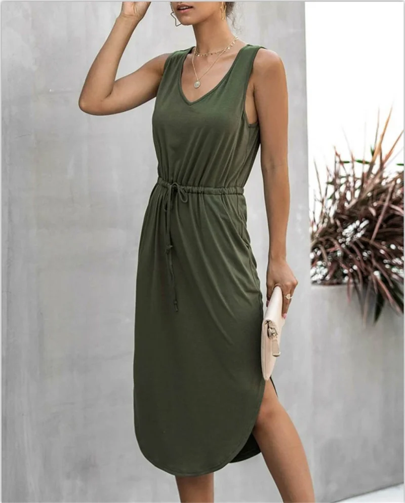 2023Casual elegant slim sexy dress, New Women's Fashion Irregular Waist Round Neck Tank Top Dress
2023Casual elegant slim sexy dress, New Women's Fashion Irregular Waist Round Neck Tank Top Dress