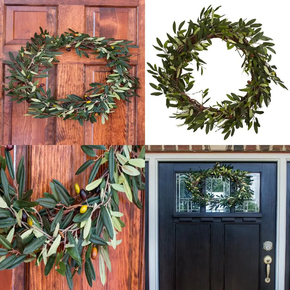 Leaves Fantastic Green Olive Artificial Wreath with Natural-looking Leaves & Plush Berries for Home Decor and Festive Ambiance.
Leaves Fantastic Green Olive Artificial Wreath with Natural-looking Leaves & Plush Berries for Home Decor and Festive Ambiance.