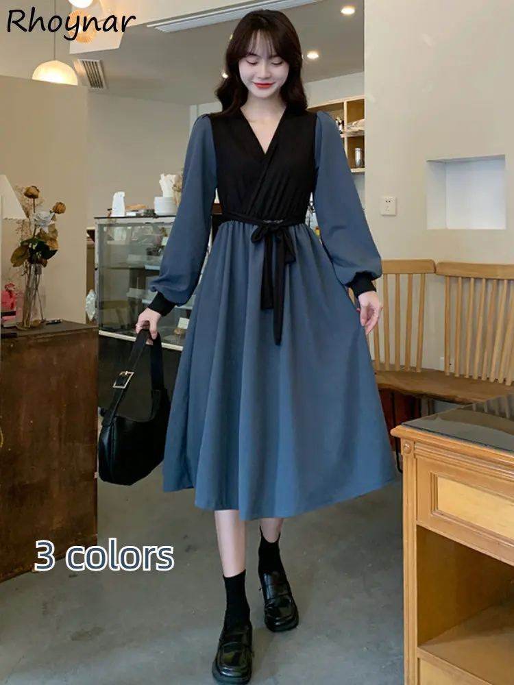 New Arrival Fall Dresses Women Patchwork Panelled V-neck Temperament Preppy Retro Fake Two Pieces All-match Simple Casual Young
New Arrival Fall Dresses Women Patchwork Panelled V-neck Temperament Preppy Retro Fake Two Pieces All-match Simple Casual Young
