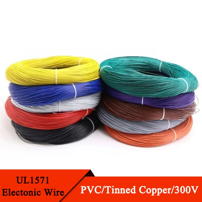 5/10/50M UL1571 26AWG PVC Electronic Wire OD 1mm Flexible Cable Insulated Tin-plated Copper Environmental LED Line DIY Cord 
5/10/50M UL1571 26AWG PVC Electronic Wire OD 1mm Flexible Cable Insulated Tin-plated Copper Environmental LED Line DIY Cord