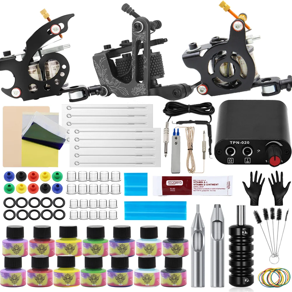 EMALLA Complete Tattoo Kit Tattoo Machine Gun Set with Power Supply Tattoo Grip Inks Beauty Tools for Makeup Set Tattoo Supplies
EMALLA Complete Tattoo Kit Tattoo Machine Gun Set with Power Supply Tattoo Grip Inks Beauty Tools for Makeup Set Tattoo Supplies