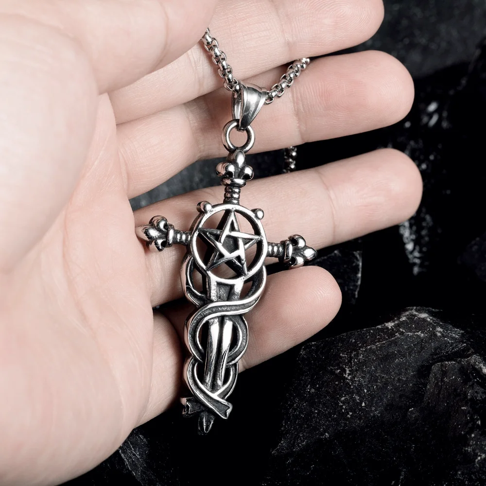 New Cross Retro Geometric Necklace Pentagram Method Array Geometric Sword Alloy Pendant Necklace Jewelry 
New Cross Retro Geometric Necklace Pentagram Method Array Geometric Sword Alloy Pendant Necklace Jewelry