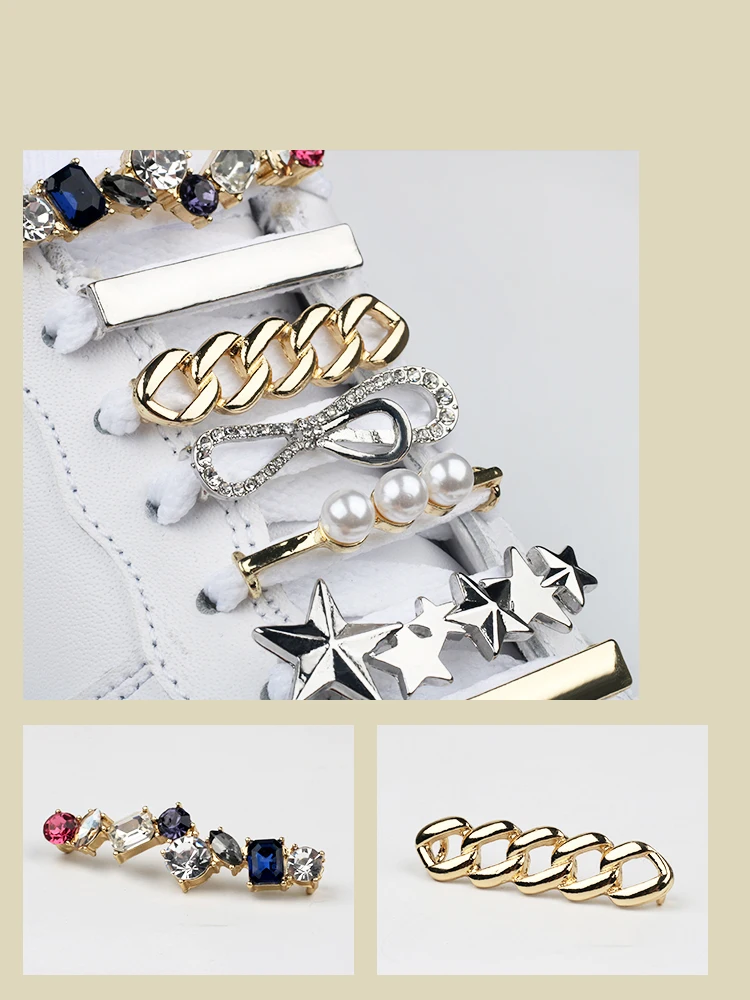 Sneakers Shoelaces Decoration Metal Shoelace Buckle Pearl Shoes Charm Accessories Shiny Rhinestones Women Shoe laces Decorative
Sneakers Shoelaces Decoration Metal Shoelace Buckle Pearl Shoes Charm Accessories Shiny Rhinestones Women Shoe laces Decorative