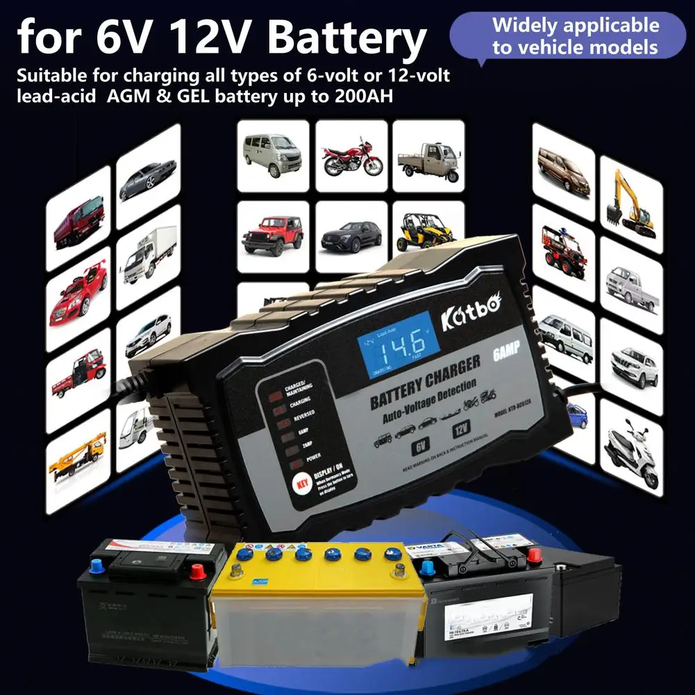 Car Battery Charger 6V12V2A6A Lead-acid Battery Charger Maintainer Intelligent Charging Repair Machine
Car Battery Charger 6V12V2A6A Lead-acid Battery Charger Maintainer Intelligent Charging Repair Machine
