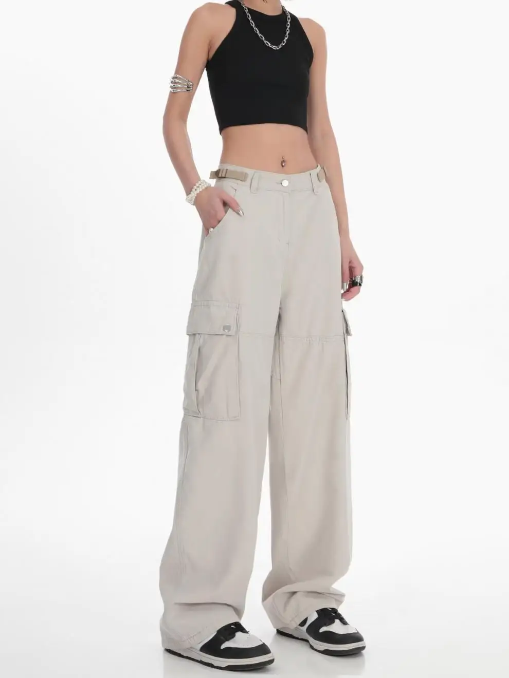 Summer Fashion Women's Street Tooling Harajuku Super Tide Straight Retro Pocket Loose Wide Leg High Waist Casual Trousers
Summer Fashion Women's Street Tooling Harajuku Super Tide Straight Retro Pocket Loose Wide Leg High Waist Casual Trousers