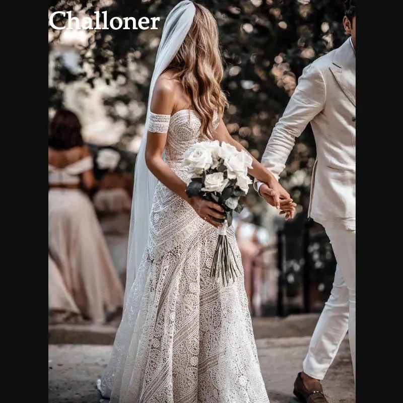 Challoner Off Shoulder Romantic Wedding Dress for Women Tulle Lace Appliques Floor Length Bridal Gown Robe De Mariée Custom Made
Challoner Off Shoulder Romantic Wedding Dress for Women Tulle Lace Appliques Floor Length Bridal Gown Robe De Mariée Custom Made