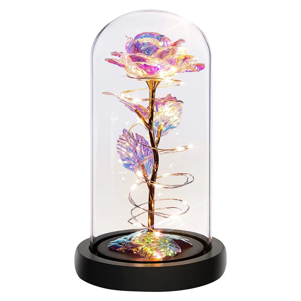 New LED Enchanted Galaxy Rose Eternal 24K Gold Foil Flower With Fairy String Lights In Dome For Christmas Valentine's Day Gift
New LED Enchanted Galaxy Rose Eternal 24K Gold Foil Flower With Fairy String Lights In Dome For Christmas Valentine's Day Gift