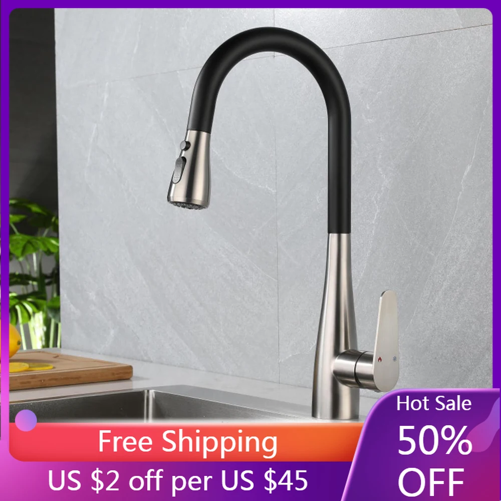 Kitchen Mixer Faucet Cold & Hot Black Color Stainless Steel Material Hose Pull Down Two Mode Water Out Rotation
Kitchen Mixer Faucet Cold & Hot Black Color Stainless Steel Material Hose Pull Down Two Mode Water Out Rotation