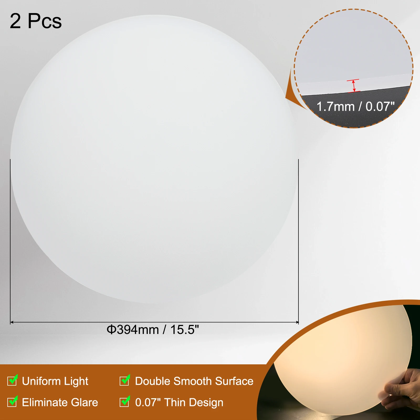 2 шт. Диффузоры для абажуров, белый, акрил
2 шт. Диффузоры для абажуров, белый, акрил