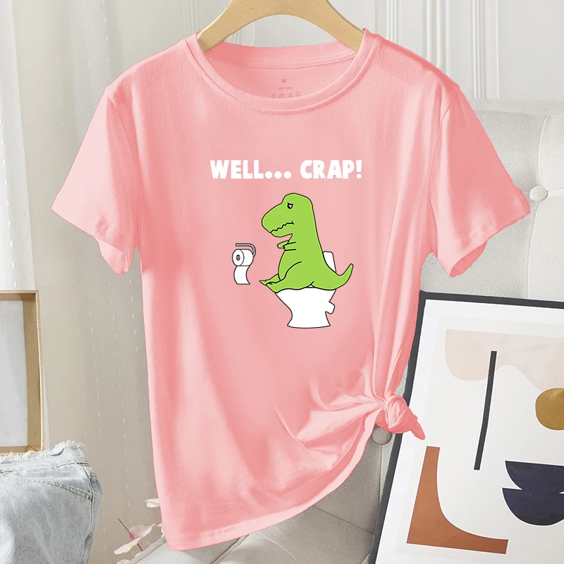 Summer Daily Regular Short Sleeve Ladies Fashion Graphic Casual T-shirt Green Dinosaur Print Female 100% Cotton O-Neck Tees Tops
Summer Daily Regular Short Sleeve Ladies Fashion Graphic Casual T-shirt Green Dinosaur Print Female 100% Cotton O-Neck Tees Tops