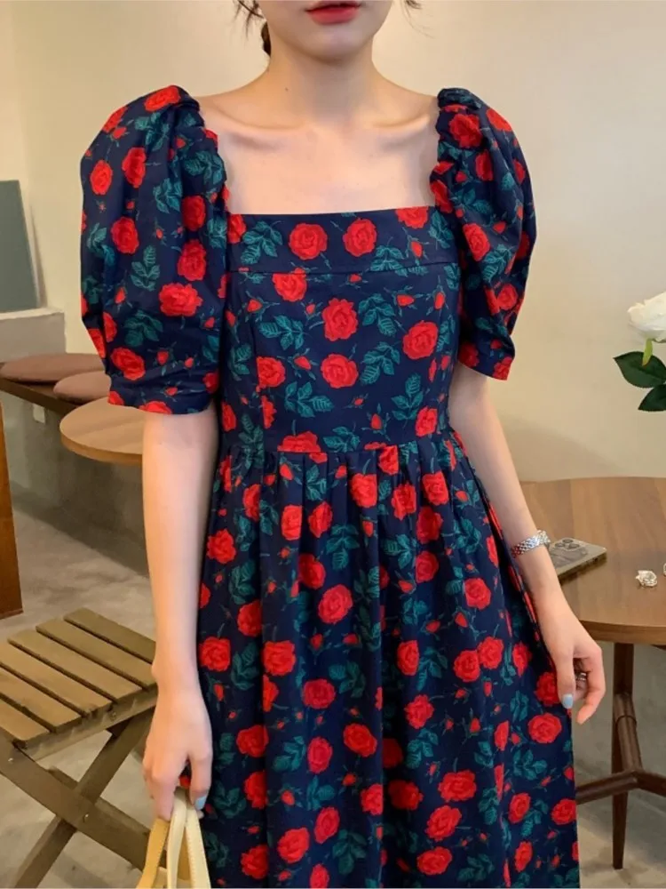 Summer Vintage Women Elegent Floral Print Party Midi Dress Female Casual Fashion A-Line Clothes Vestidos
Summer Vintage Women Elegent Floral Print Party Midi Dress Female Casual Fashion A-Line Clothes Vestidos