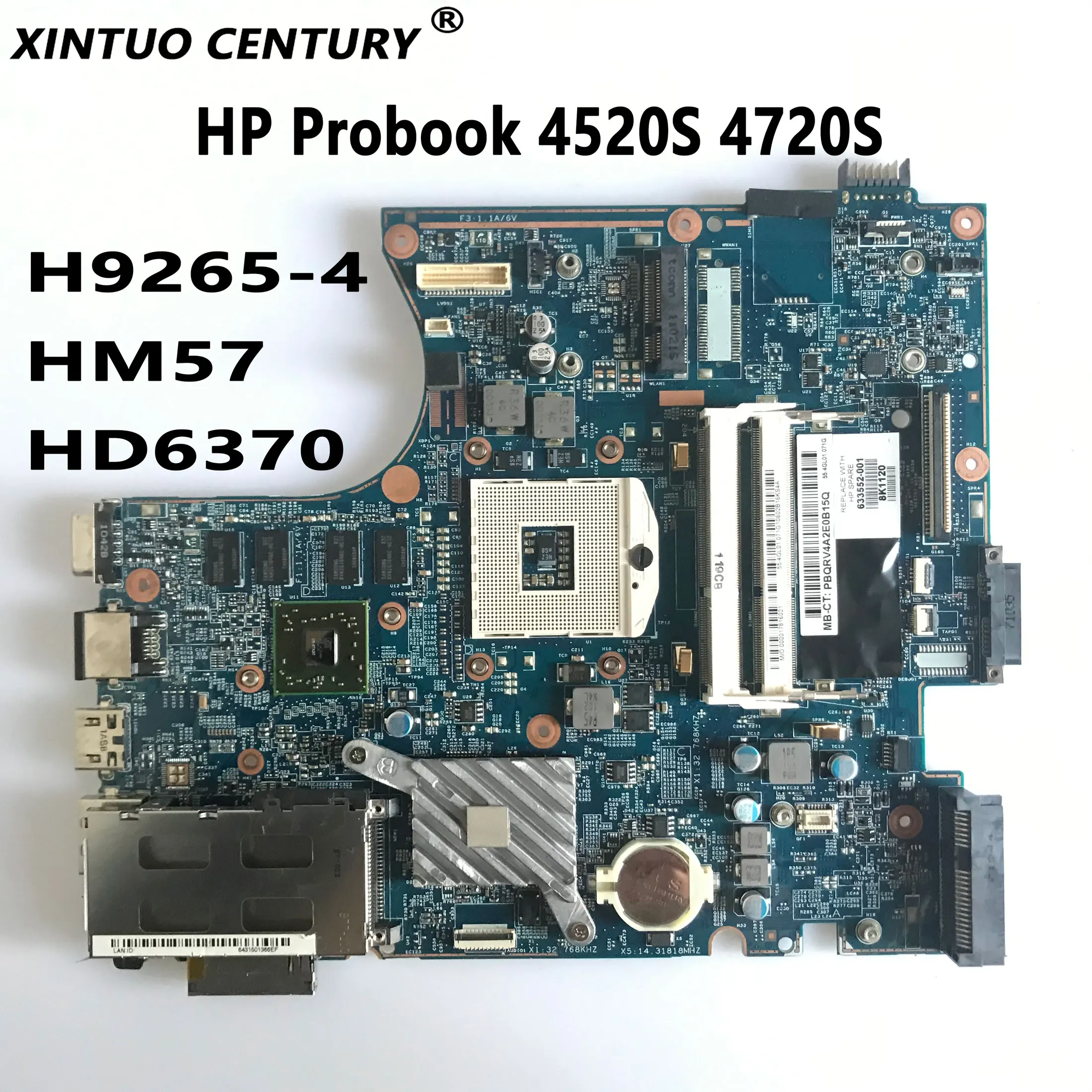High Quality 633551-001 633551-601 for HP Probook 4520S 4720S Laptop Motherboard H9265-4 HM57 PGA989 DDR3 HD6370 1GB100% Tested
High Quality 633551-001 633551-601 for HP Probook 4520S 4720S Laptop Motherboard H9265-4 HM57 PGA989 DDR3 HD6370 1GB100% Tested