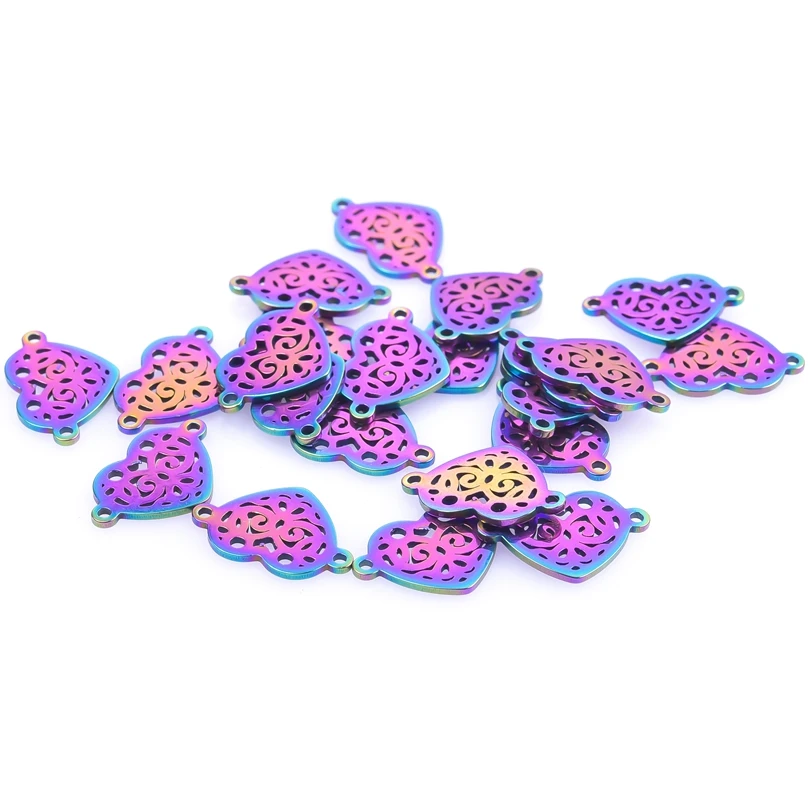 20PCS Necklace Earrings Accessories Steel Colorful Openwork Love Heart Charms Pendants For DIY Jewelry Handmade Bulk Wholesale
20PCS Necklace Earrings Accessories Steel Colorful Openwork Love Heart Charms Pendants For DIY Jewelry Handmade Bulk Wholesale