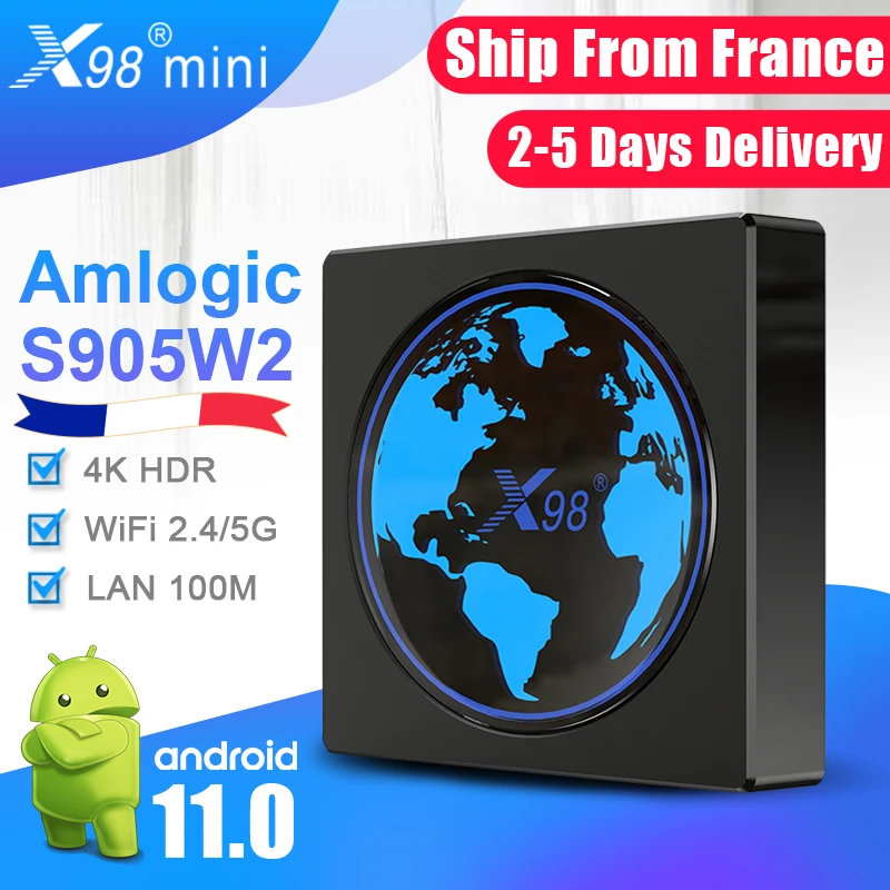 X98 mini Amlogic S905W2 4K IPTV Box Android 11 smart tv box 4G 64G Support AV1 Wifi BT Youtube Media Player X98mini Set Top Box
X98 mini Amlogic S905W2 4K IPTV Box Android 11 smart tv box 4G 64G Support AV1 Wifi BT Youtube Media Player X98mini Set Top Box