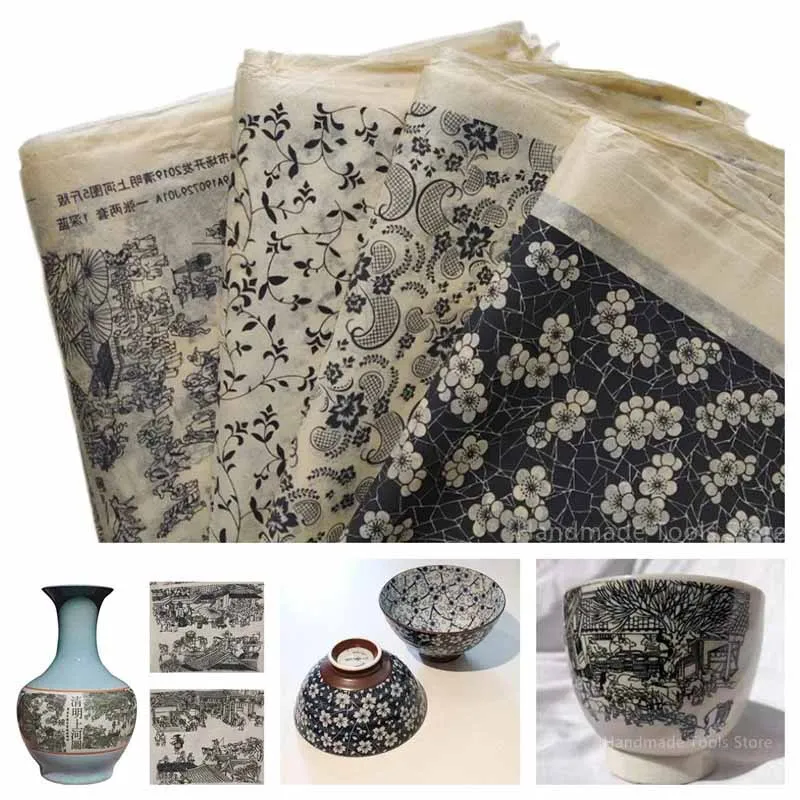 53x37cm Pottery Art Black Transfer Paper Glaze Underglaze Flower Paper Jingdezhen Ceramic Decal Stickers DIY Polymer Clay Tool
53x37cm Pottery Art Black Transfer Paper Glaze Underglaze Flower Paper Jingdezhen Ceramic Decal Stickers DIY Polymer Clay Tool