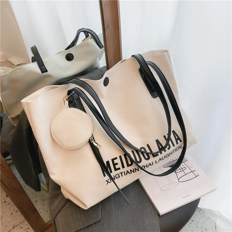 Female Bag Shoppers Simple Cute Canvas Messenger Bag Shoulder Handbags Large Capacity Tote Bags W/ Coin Bag Bolsa de lona niños
Female Bag Shoppers Simple Cute Canvas Messenger Bag Shoulder Handbags Large Capacity Tote Bags W/ Coin Bag Bolsa de lona niños