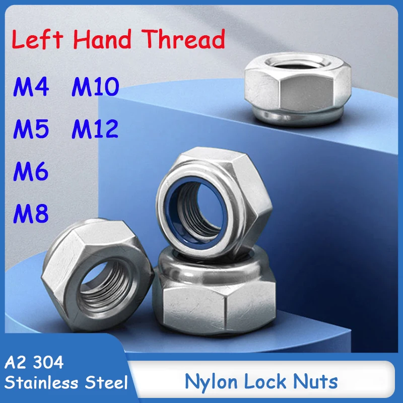 A2 304 Stainless Steel Left Hand Thread Nylon Lock Nuts M4(4mm) M5(5mm) M6(6mm) M8(8mm) M10(10mm) M12(12mm)
A2 304 Stainless Steel Left Hand Thread Nylon Lock Nuts M4(4mm) M5(5mm) M6(6mm) M8(8mm) M10(10mm) M12(12mm)
