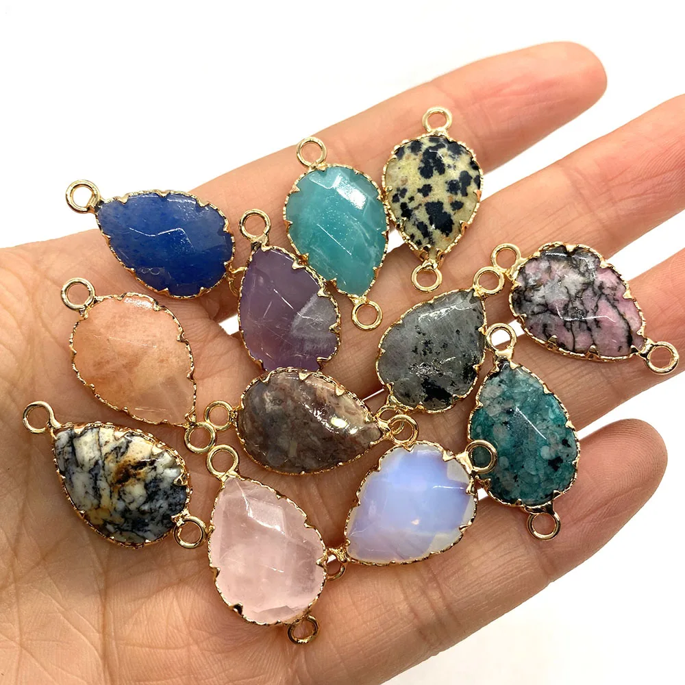 Natural Stone Drop Shape Crystal Pendant 13x27mm Double Open Connector Charm Agate Jewelry DIY Necklace Earrings Accessories
Natural Stone Drop Shape Crystal Pendant 13x27mm Double Open Connector Charm Agate Jewelry DIY Necklace Earrings Accessories