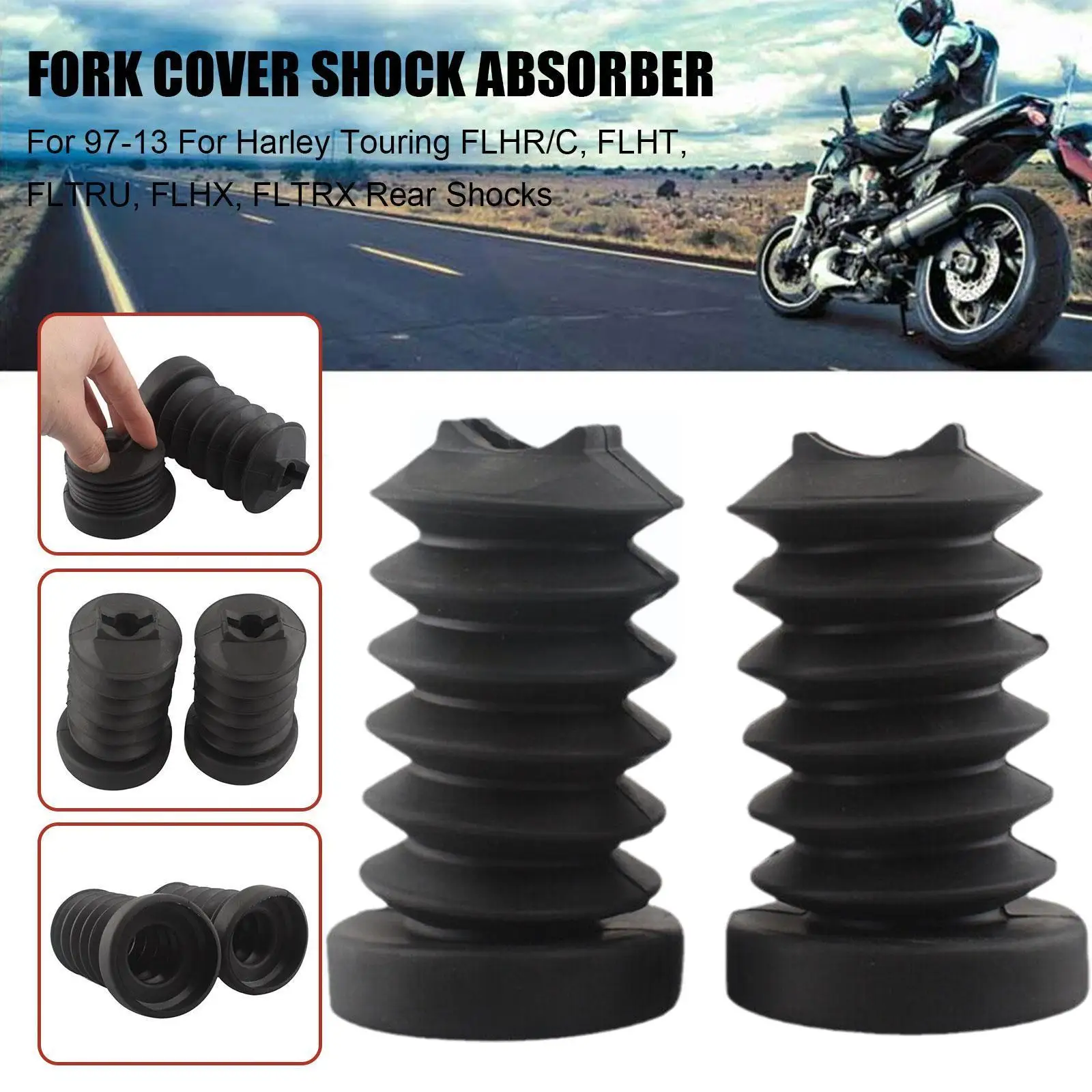 Rubber Parts Rear Rubber Fork Cover Shock Absorber Cover for Harley Touring Street Electra Glide Road King Motorcycle Acces T3E9
Rubber Parts Rear Rubber Fork Cover Shock Absorber Cover for Harley Touring Street Electra Glide Road King Motorcycle Acces T3E9
