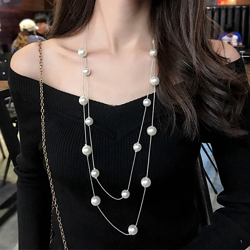 Fashion Pearl Long Necklace For Women Vintage Multilayer Chain Necklace Elegant Party Jewelry Accessories
Fashion Pearl Long Necklace For Women Vintage Multilayer Chain Necklace Elegant Party Jewelry Accessories