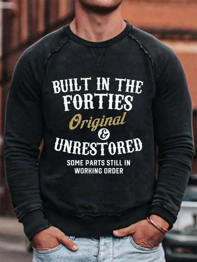Built In The Forties Printed Crew Neck Sweatshirt 
Built In The Forties Printed Crew Neck Sweatshirt