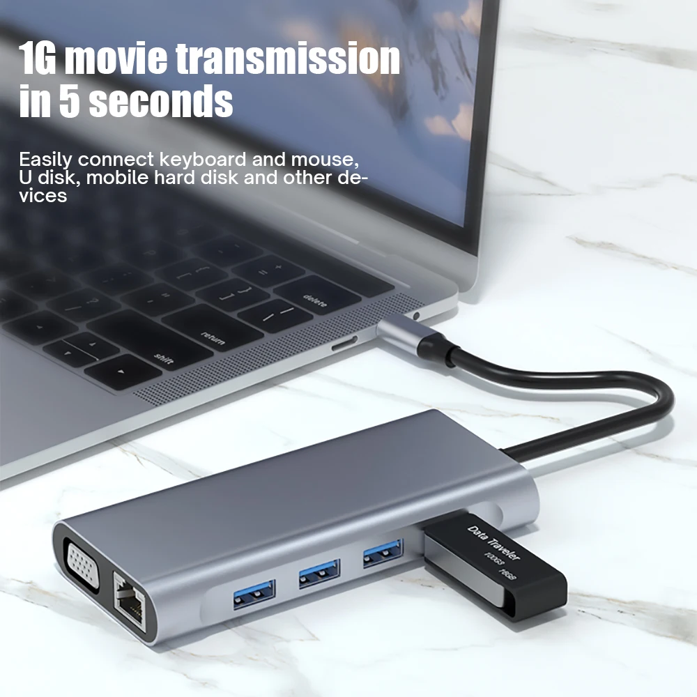 USB C HUB to 4K HDMI-совместимый VGA RJ45 адаптер с PD TF SD разъемом AUX 4/5/6/порт док-станция для Macbook Pro/Air-031
USB C HUB to 4K HDMI-совместимый VGA RJ45 адаптер с PD TF SD разъемом AUX 4/5/6/порт док-станция для Macbook Pro/Air-031