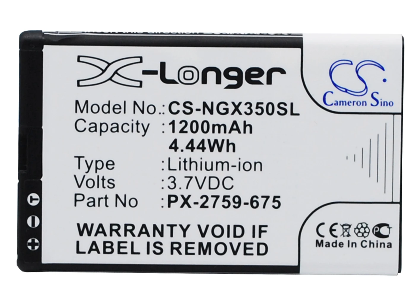 Cameron Sino 1200mA Battery for NavGear Motorradnavi SLX-350, TourMate SLX-350 PX-2759-675
Cameron Sino 1200mA Battery for NavGear Motorradnavi SLX-350, TourMate SLX-350 PX-2759-675