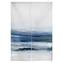 Oil Painting Style Sea Soft Door Curtain Breathable,Wear-resistant Polyester Partition Curtain For Hotel Room,Bathrooms,Studios