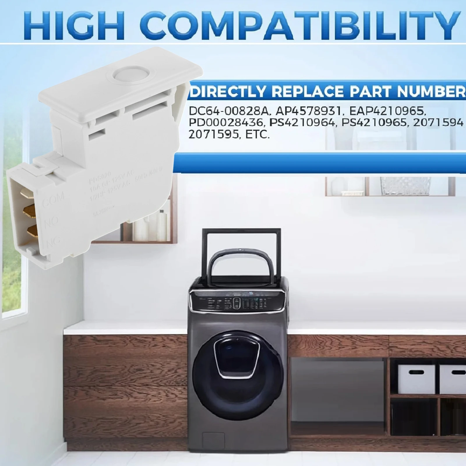 Дверной переключатель для сушильной машины Samsung DC64-00828B
Дверной переключатель для сушильной машины Samsung DC64-00828B