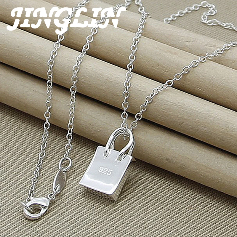 JINGLIN Classic 925 Silver Handbag Pendant Necklaces Fashion Jewelry for Women Party Free Shipping
JINGLIN Classic 925 Silver Handbag Pendant Necklaces Fashion Jewelry for Women Party Free Shipping