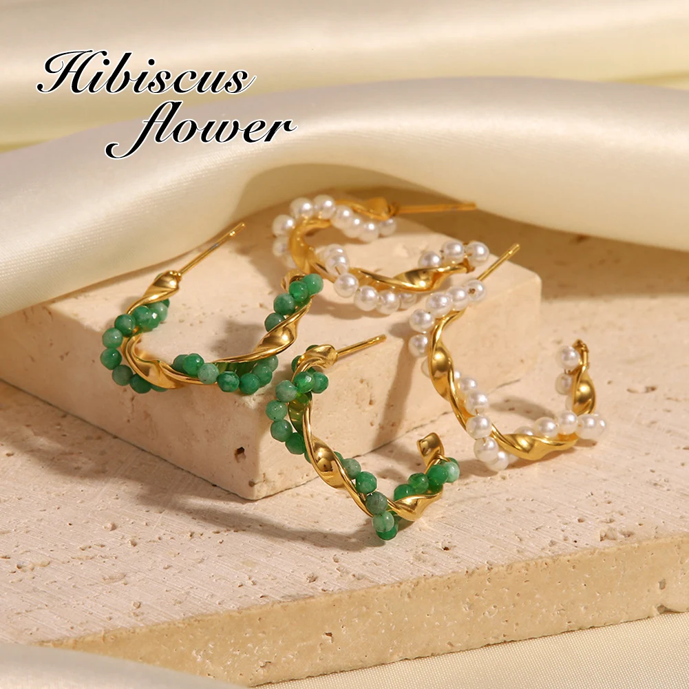 Hibiscus Flower French Style Earring Aesthetic Natural Bluestone Luxury Designer Ear Jewelry Stainless Steel Earrings for Women
Hibiscus Flower French Style Earring Aesthetic Natural Bluestone Luxury Designer Ear Jewelry Stainless Steel Earrings for Women