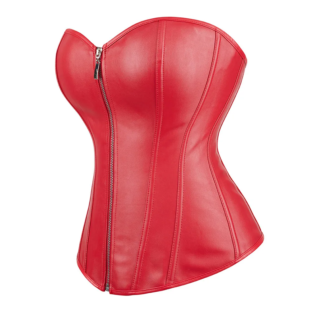 Corset Bustier Top Women Vintage Style Zip Faux Leather Overbust Corset Leather Nightclub Sexy Body Sculpting Underwear 
Corset Bustier Top Women Vintage Style Zip Faux Leather Overbust Corset Leather Nightclub Sexy Body Sculpting Underwear