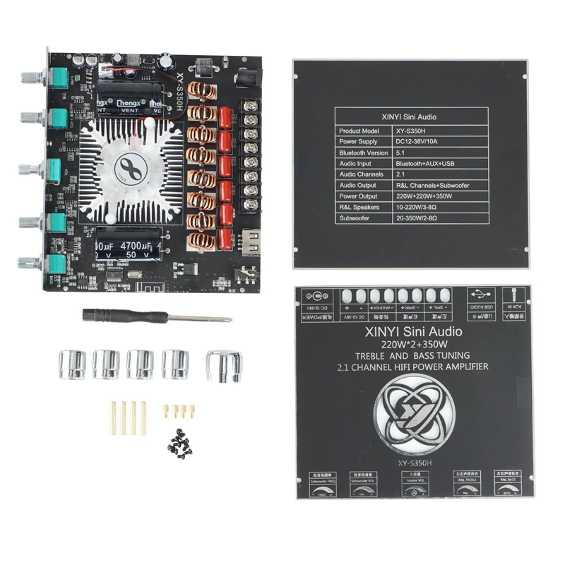 XY-S350H 2.1 Channel TPA3251 Bluetooth Power Amplifier Board High Bass Subwoofer 220Wx2+350W
XY-S350H 2.1 Channel TPA3251 Bluetooth Power Amplifier Board High Bass Subwoofer 220Wx2+350W