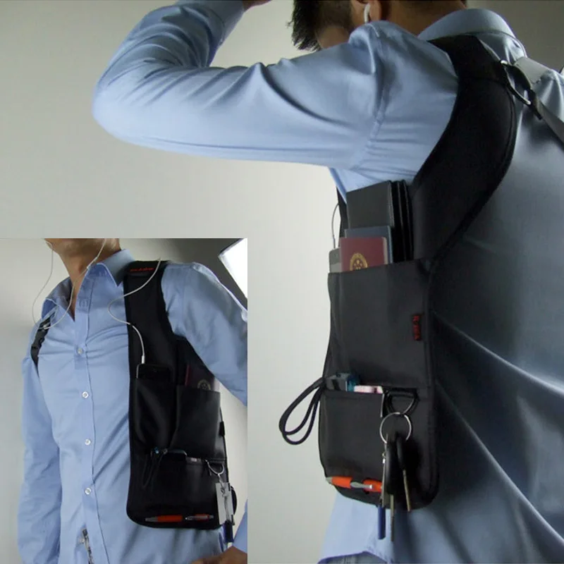 

Sling Bag Pockets Adjustable Multi Hidden Chest Messenger Strap Anti-theft Portable Men With Shoulder Bags Underarm Bags Armpit