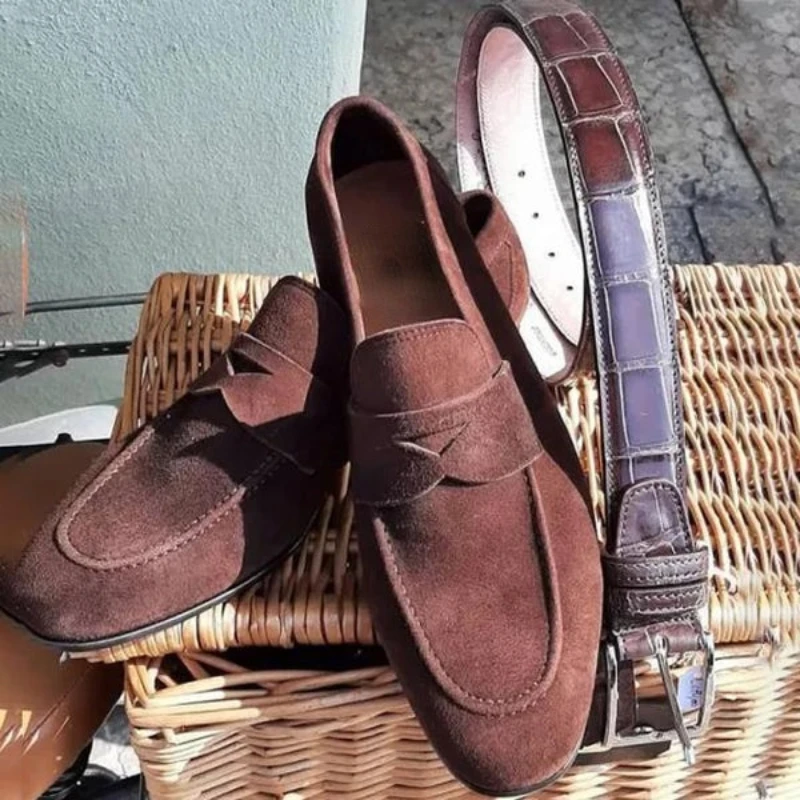 2022 New Loafers Men Shoes Faux Suede Ankle Slip on Brown Classic Casual Wedding Party Mask Dress Shoes Chaussure Homme KP707
2022 New Loafers Men Shoes Faux Suede Ankle Slip on Brown Classic Casual Wedding Party Mask Dress Shoes Chaussure Homme KP707