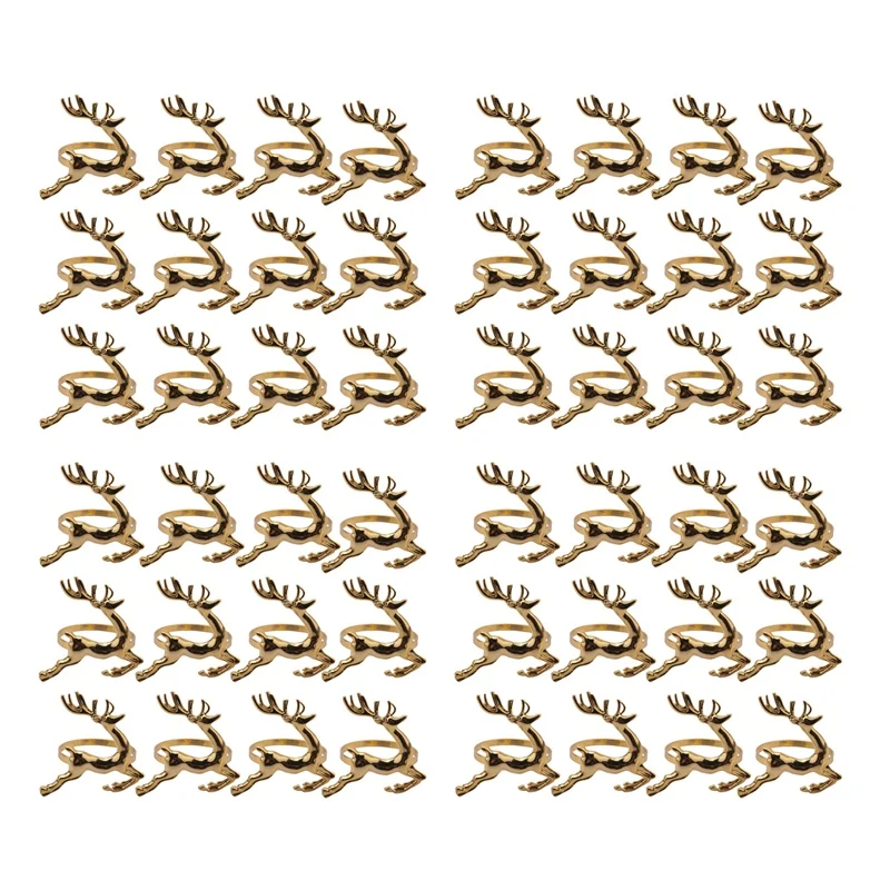 48Pcs Christmas Elk Deer Napkin Rings Gold Alloy Napkin Buckle Napkin Ring Holder Hotel Restaurant Wedding Decoration
48Pcs Christmas Elk Deer Napkin Rings Gold Alloy Napkin Buckle Napkin Ring Holder Hotel Restaurant Wedding Decoration