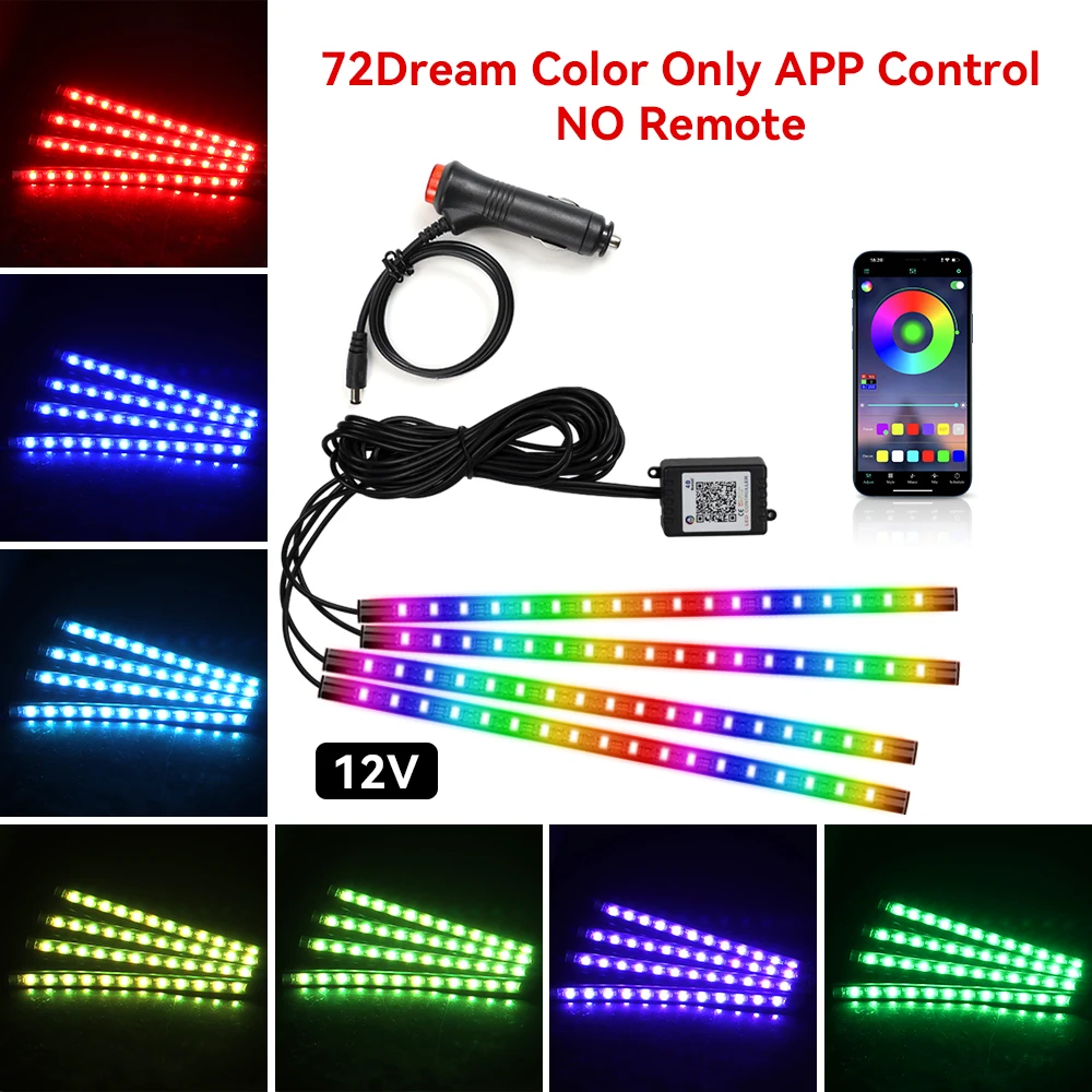 Неоновая RGB-подсветка Для Салона Автомобиля, 48 Светодиодов
Неоновая RGB-подсветка Для Салона Автомобиля, 48 Светодиодов