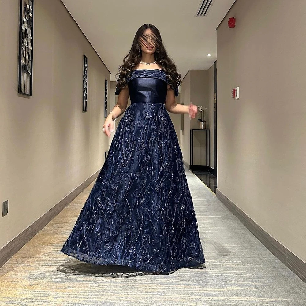 ROSELLA Glitter Dark Blue Evening Dresses Off the Shoulder Sequins Dubai Arabic Women Prom Gowns Appliques Formal Party Dress
ROSELLA Glitter Dark Blue Evening Dresses Off the Shoulder Sequins Dubai Arabic Women Prom Gowns Appliques Formal Party Dress