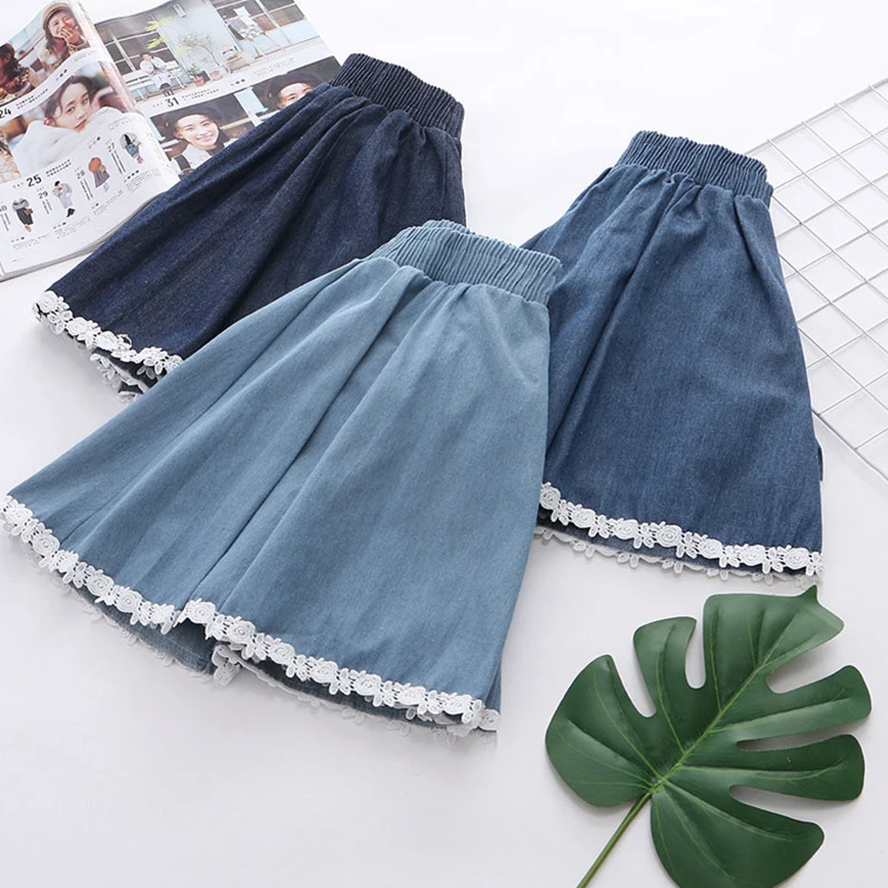 Summer Autumn Thin Elastic Waist Splicing Lace Leisure Loose Jeans Skirt Women Clothing Casual Sweet Denim Female Skirts
Summer Autumn Thin Elastic Waist Splicing Lace Leisure Loose Jeans Skirt Women Clothing Casual Sweet Denim Female Skirts