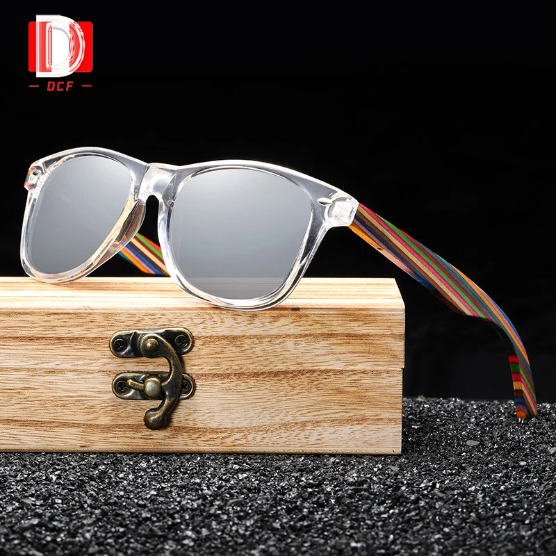 DCF New Fashion Polarized Wood Bamboo Sunglasses Transparent PC Frame Colorful Wooden Legs Sunglasses With Wooden Box Set UV400
DCF New Fashion Polarized Wood Bamboo Sunglasses Transparent PC Frame Colorful Wooden Legs Sunglasses With Wooden Box Set UV400