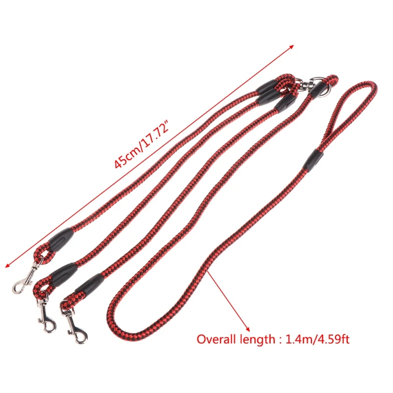 

Triple Dogs Leash Coupler Lead With Nylon Soft Handle For Walking 3 Dogs Outside