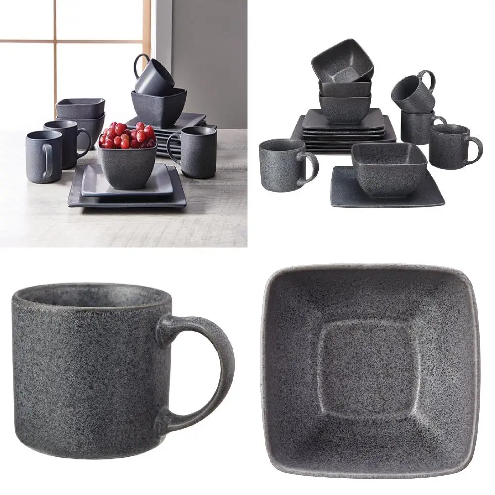 Gorgeous Dark Gray 16-Piece Square Dinnerware Set - Perfect Home Decoration & Table Serving Utensil For Everyday Use.
Gorgeous Dark Gray 16-Piece Square Dinnerware Set - Perfect Home Decoration & Table Serving Utensil For Everyday Use.