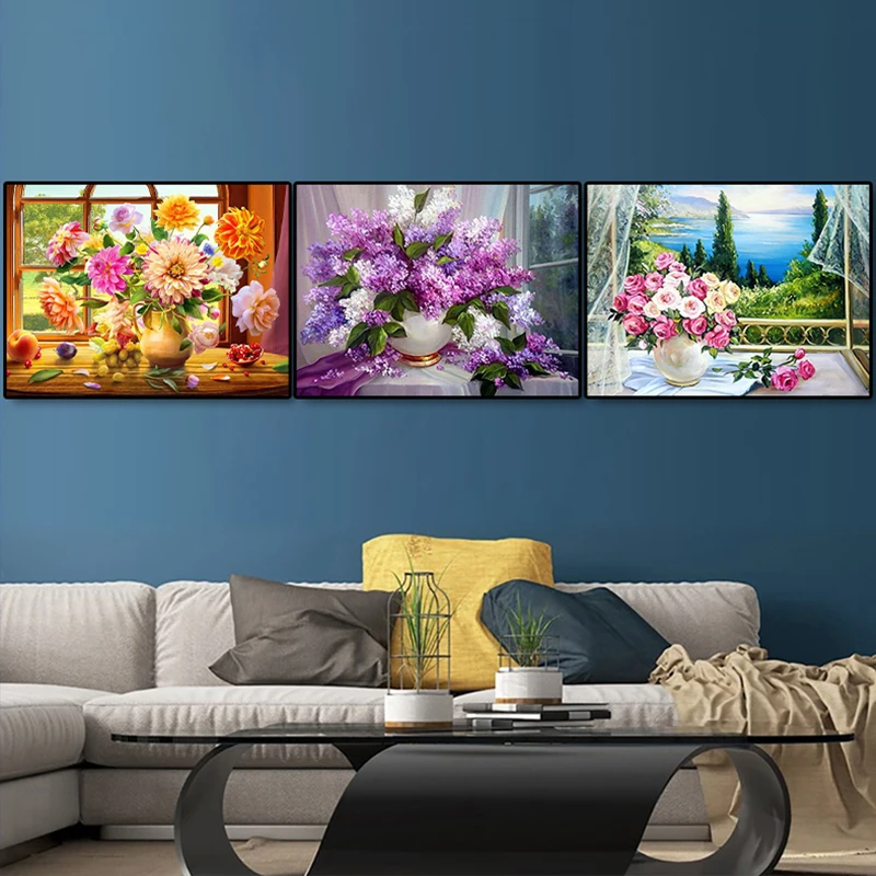 Картина из страз 5D "сделай сам", ваза с цветами, искусственная мозаика, картина, полная вышивка крестиком, Набор для творчества, декор для гостиной, подарок 
Картина из страз 5D "сделай сам", ваза с цветами, искусственная мозаика, картина, полная вышивка крестиком, Набор для творчества, декор для гостиной, подарок